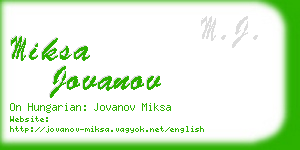 miksa jovanov business card